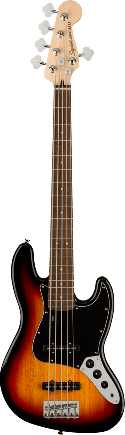 Squier Affinity Series Jazz Bass V, Laurel Fingerboard, Black Pickguard, 3-Color Sunburst