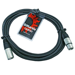 DiMarzio XLR Microphone Cable - 15ft Black, Made in U.S.A w/ Neutrik Connectors
