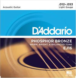 D'Addario EJ16 ACOUSTIC GTR PHOS BRONZE LITE .012 .053